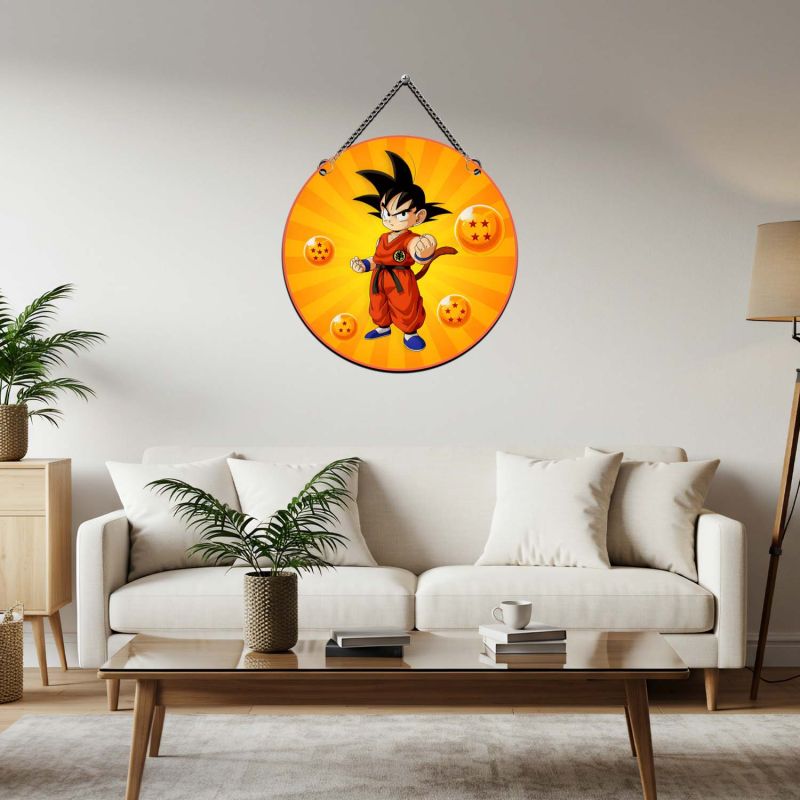 Anime Theme Wooden Wall Hanging for Kids' Bedroom, Living Room & Playrooms Birthday Return Gift For Kids & Anime Lover (Goku)